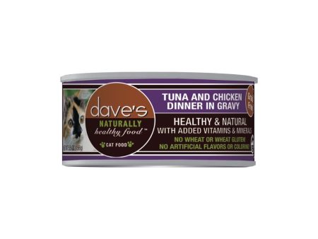 Daves Naturally Healthy Cat Food  Tuna and Chicken Dinner In Gravy 3Oz (Case of 24) For Sale