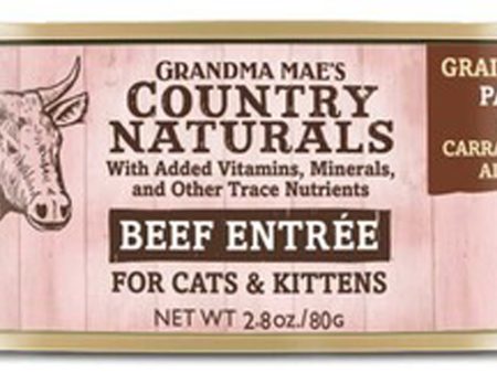 Grandma Mae s Country Naturals Grain Free Pate Wet Cat & Kitten Food Beef 24ea 2.8 oz, 24 pk Cheap