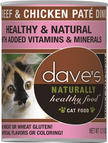 Dave s Naturally Healthy Cat Food; Beef and Chicken 13.2oz. (Case of 12) Discount