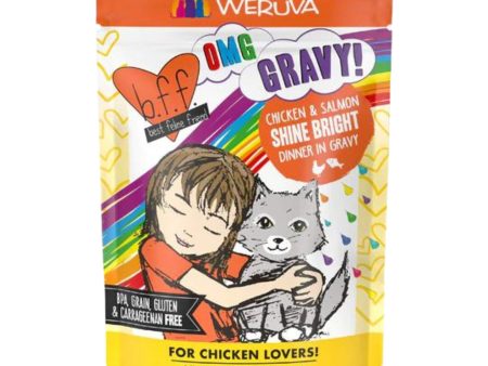 BFF Cat OMG Chicken and Salmon Shine Bright Chicken and Salmon Dinner in Gravy 2.8oz. Pouch (Case of 12) For Cheap