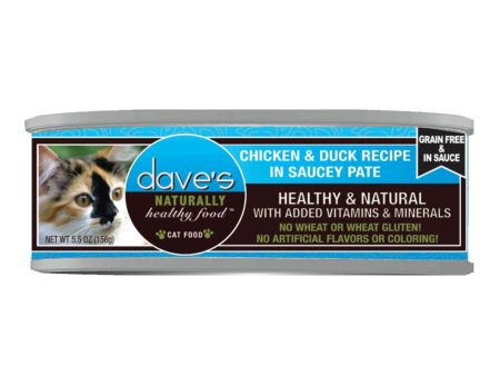 Dave s Pet Food Cat Grain Free Saucey Chicken & Duck 5.5oz. (Case Of 24) on Sale