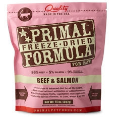 Primal Pet Foods Freeze Dried Cat Food 5.5oz.- Beef and Salmon Supply