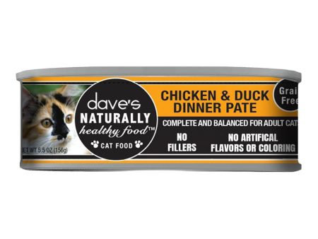 Dave s Pet Food Cat Grain Free Naturally Healthy Chicken Duck 5.5oz. (Case of 24) For Sale