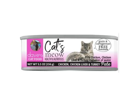 Dave s Pet Food Cat Grain Free Naturally Healthy 95% Chicken Turkey 5.5oz. (Case of 24) Fashion