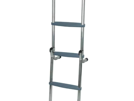 Long Base Stainless Steel Folding Ladder - 3 Sizes Online Sale