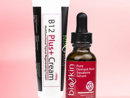 BioZkin B12 Plus+ Cream & Pure Damask Rose Squalene Serum Gift Set For Cheap