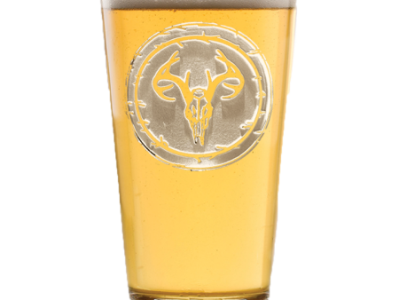 Deep Carved European Mount Deer Skull Pint Glass For Discount