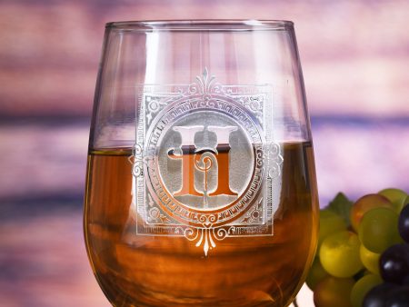 Personalized Initial Boxed Stemless Wine Glass Online Sale