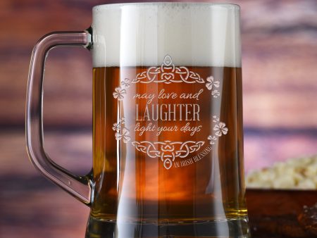 May Love and Laughter Light Your Days, Irish Blessing Beer Mug Online