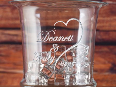 Wedding Gift Monogram Crystal Ice Bucket, Wine Champagne Cooler Discount