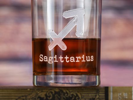 Zodiac Sign Engraved DOF Rocks Whiskey Glass Fashion