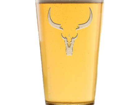 Deep Carved Longhorn Steer Skull Pint Glass For Cheap