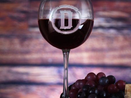 Rustic Monogram Red Wine Glass Online Sale