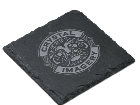 My Own Logo Slate Coaster, Engraved Single  | Wholesale Cheap