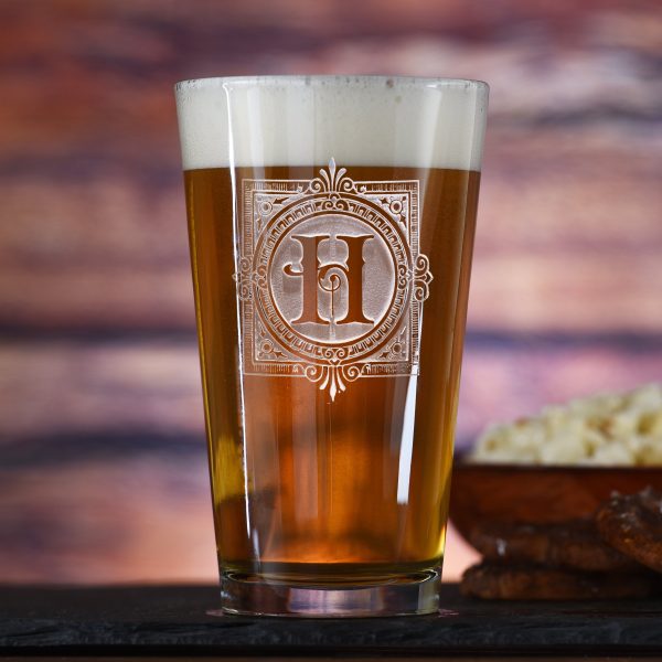 Monogrammed Engraved Pub Pint Beer Water Glass Discount