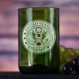 Army Soldier Gift, Engraved Green Wine Bottle Glass For Sale