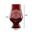 Engraved Red Glencairn Whisky Glass With Crest For Sale