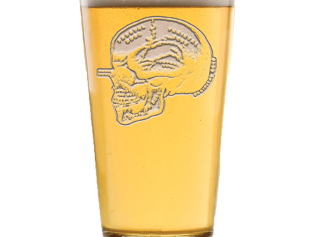 Deep Carved Model of Skull Parts Pint Glass Discount