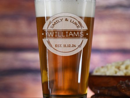 Rustic Arrows Wedding Pub Pint Beer Glasses Sale