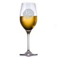 Crystal White Wine Glass, Etched Initials Bride and Groom Gift Fashion