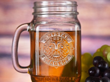 Company Logo Mason Jar Mugs, Engraved Hot on Sale