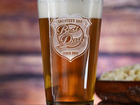 World s Best Dad Pint Pub Glass Hot on Sale