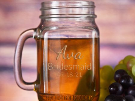 Bridesmaid Personalized Wedding Party Mason Jar Supply