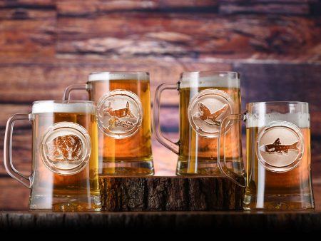 Wildlife Beer Mugs Set of 4 For Discount