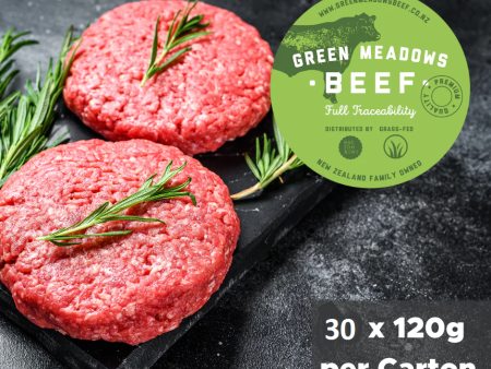 Green Meadows Angus Beef Burger 3.6 kg box 30 x 120g Burgers Online Sale