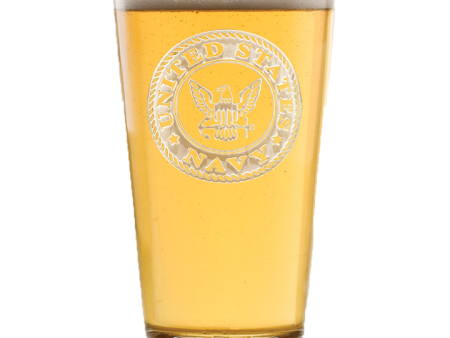 Deep Carved Navy Pint Glass Online