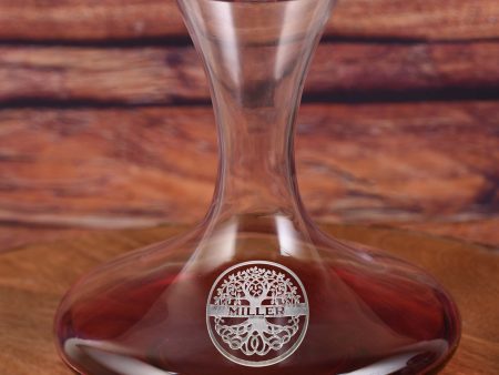 Family Tree Engraved Crystal Wine Decanter Gift Cheap