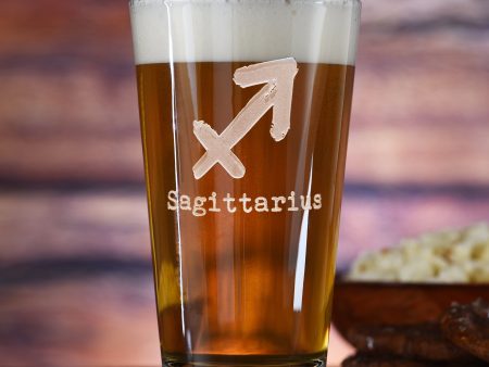 Zodiac Sign Pint Pub Glass Gift, Beer Lover Birthday Gifts For Sale