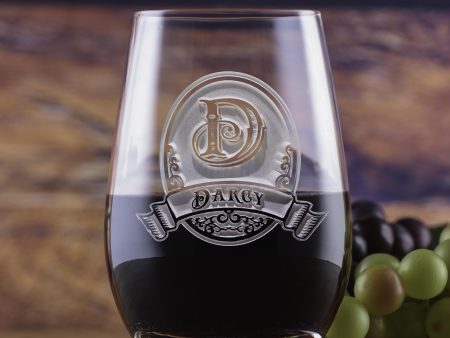 Personalized Stemless Wine Glass Tumbler by Crystal Imagery Cheap