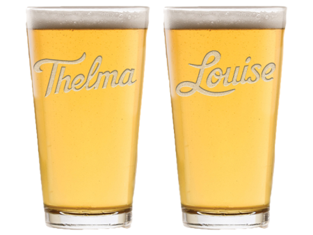 Deep Carved Thelma & Louise Pint Glass Online Hot Sale