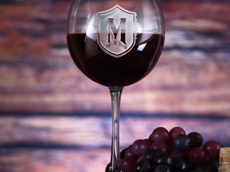 Monogram Shield Red Wine Glass Discount