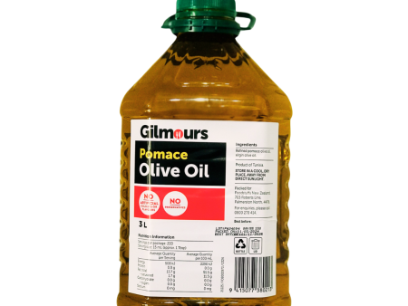 Gilmours Pomace Olive Oil 3L Hot on Sale