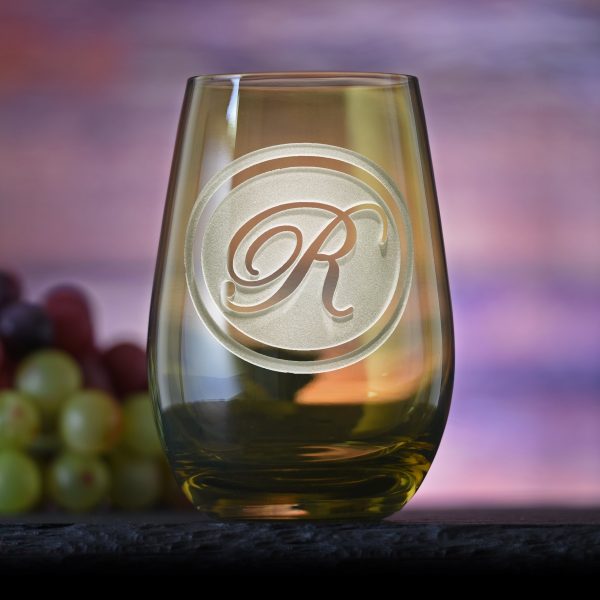 Custom Etched Green Stemless Wine Glass Tumbler | Crystal Imagery Online Hot Sale