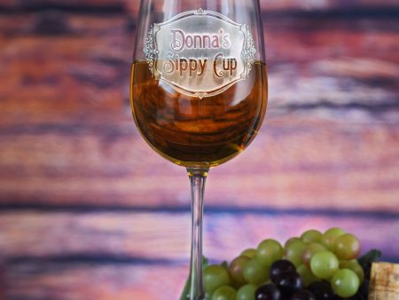 Personalized Sippy Cup Wine Glass, Engraved Online