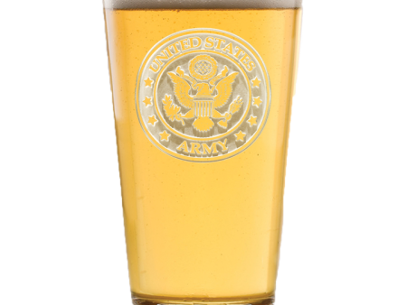 Deep Carved Army Pint Glass For Discount