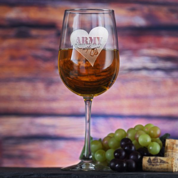 Army Wife Wine Glass Sale