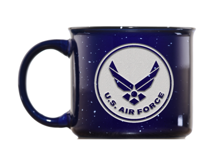 Deep Carved Air Force Blue Campfire Mug For Sale