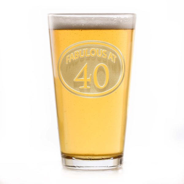 40th Birthday Beer Pint Glass Supply