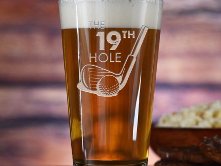 19th Hole Golf Lover Pint Glass For Cheap