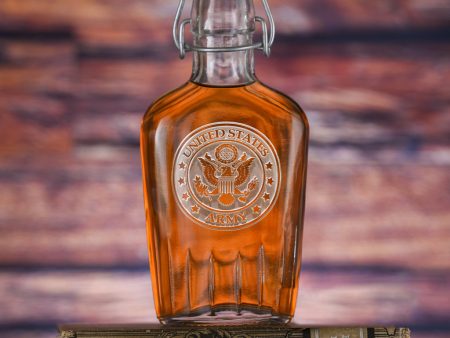 Army Seal Insignia Engraved Whiskey Flask Gift Online Sale