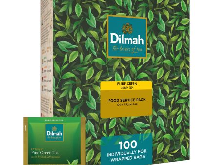 Dilmah Pure Green Tea 100 Foil Enveloped Teabags Online