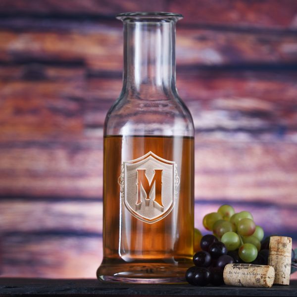 Custom Monogram in Shield Stolzle Purity Wine Carafe Sale