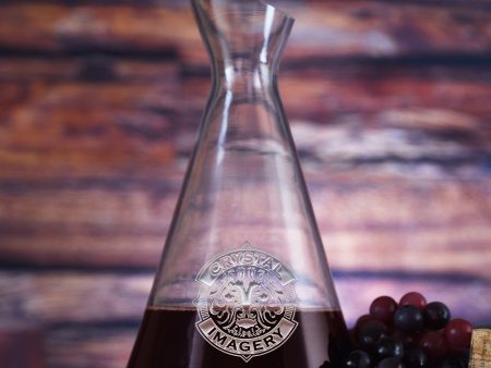 Your Logo Engraved Slant Wine Carafe Decanter Discount