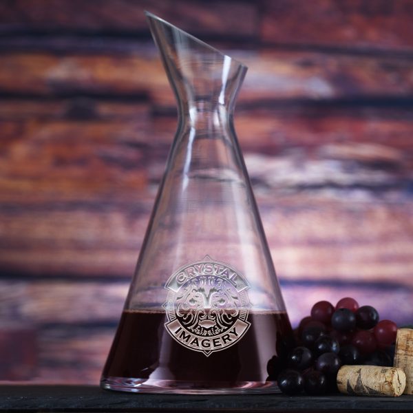 Your Logo Engraved Slant Wine Carafe Decanter Discount