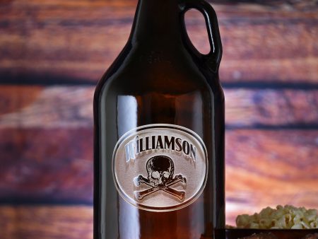 Beer Growler, Skull and Bones For Sale