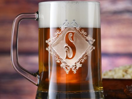 Diamond Monogram Engraved Beer Mug Cheap